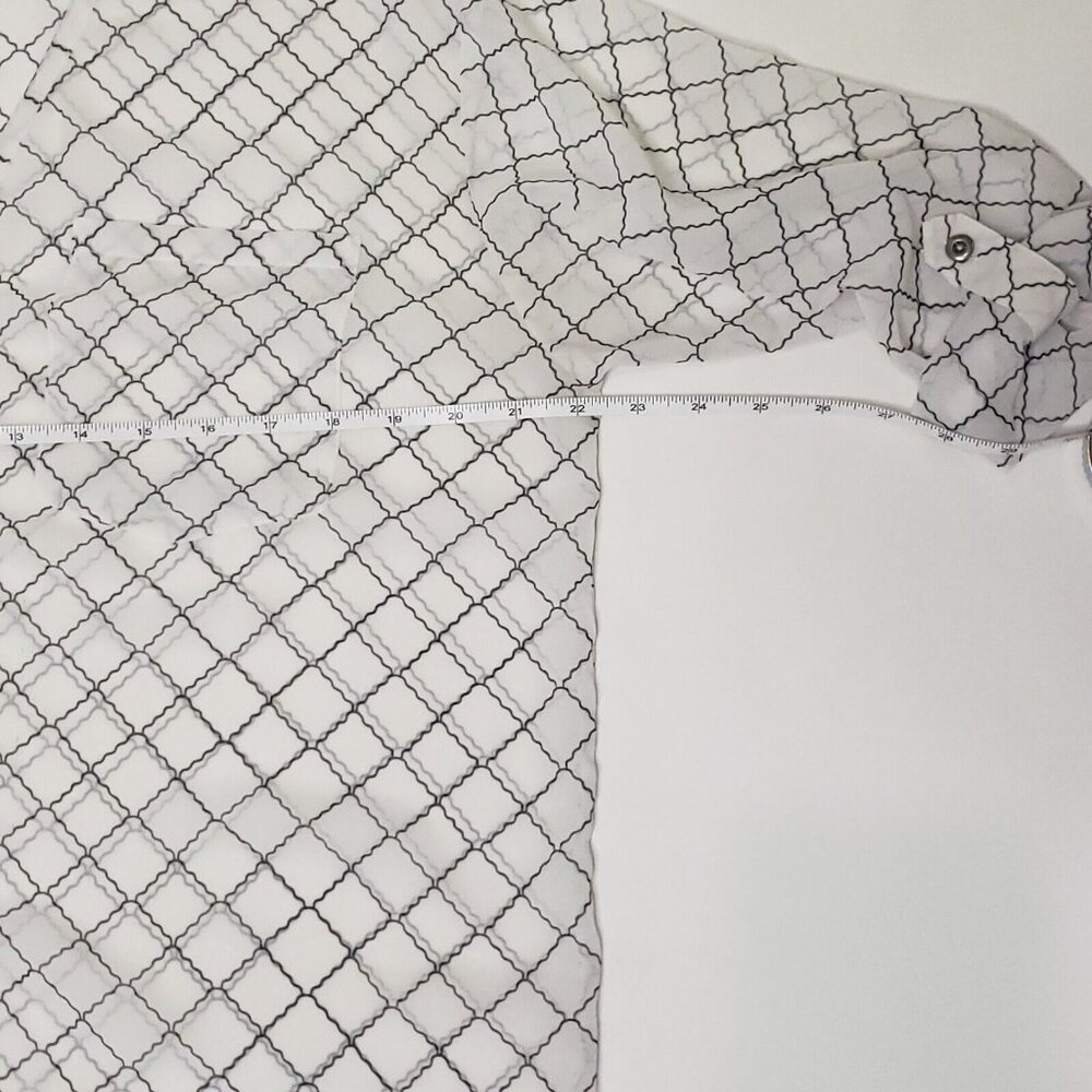 CAbi Blouse Women’s Size Small Shear Geometric Print Top Citycore Light Academia - Picture 7 of 16